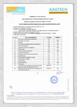 JW18650-2600mAh-3.7V-BIS Test Report