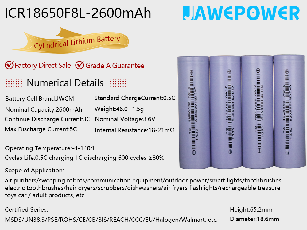 18650F8L-Ternary Lithium Battery-2600mAh