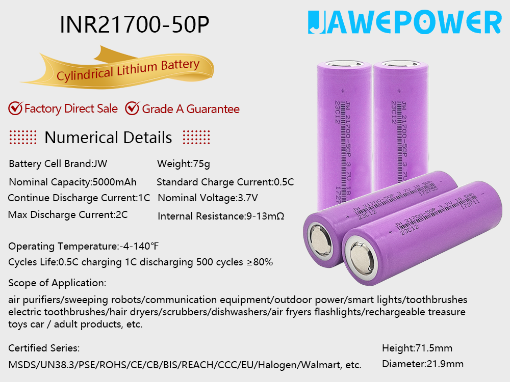 JW21700-Ternary Lithium Battery-50P